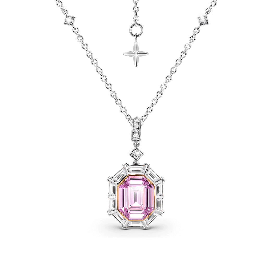 Pink emerald pendant ring