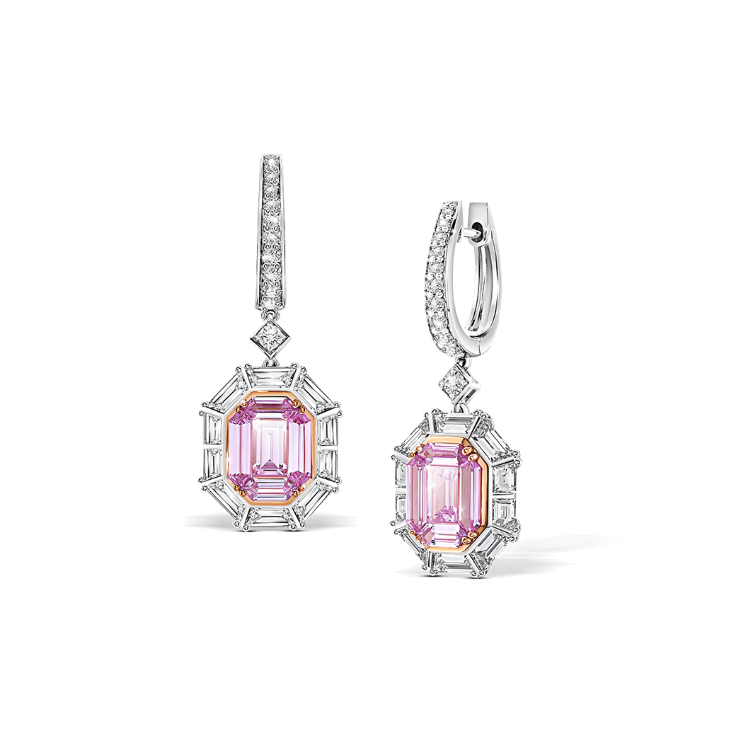 Pink emerald pendant ring